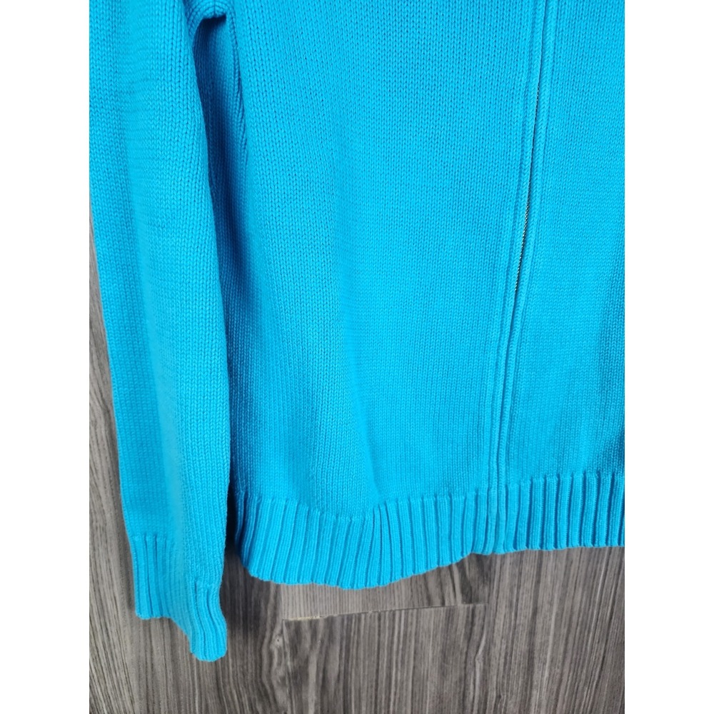 Vintage Ralph Lauren Blue Gold Zippered Knit Military Sweater Size M - Picture 4 of 5